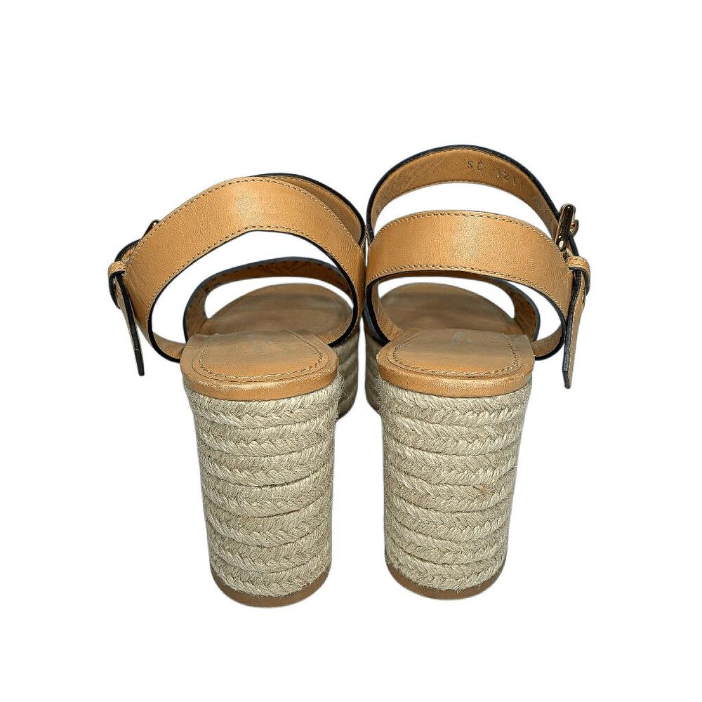 Louis Vuitton Starboard Wedge Cut Out Logo Sandals EU 40 Tan Espadrille Platform - Picture 7 of 10
